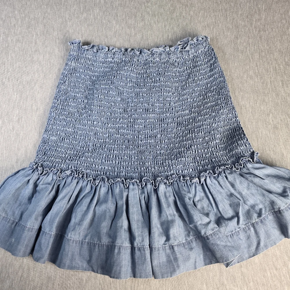 Veronica Beard Aloya Smocked Ruffle Mini Skirt No Size Tag See Measurments Small